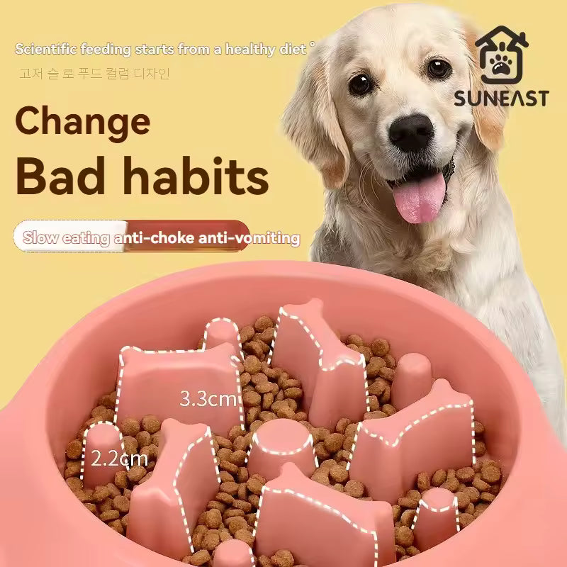 Slow Feeder Anti-Bloat Dog Bowl